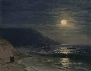 Landscapes Painting - Ivan Aivazovsky yalta the mountains at night Seascape